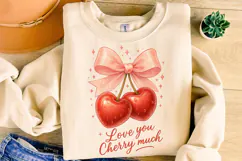 Love You Cherry Much, Valentine's Day PNG, Be Mine, Xoxo Png Product Image 4