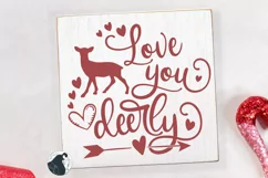 Love You Deerly SVG, Valentine's Day SVG Product Image 1