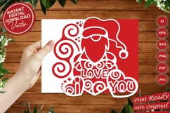 Papercut Christmas Gnome Holding I Love You Heart Card Cover Product Image 4