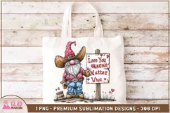 Love you Gnome Matter What Cowboy Valentine Gnome png Product Image 2