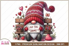 Love you Gnomie Valentine's Day Gnome sublimation png Product Image 1