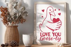 Cute Goose SVG PNG | Love You Goose-ly Pun | Valentine Heart Product Image 3