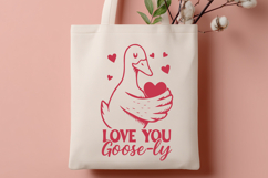 Cute Goose SVG PNG | Love You Goose-ly Pun | Valentine Heart Product Image 2