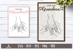 Love You Grandma Hands SVG Personalized Laser cut design