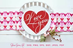Love you heart valentine svg by shine green art
