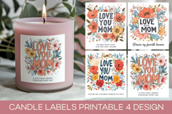 Mother&#039;s Day Candle Labels, Quote Stickers, love you mom Product Image 1