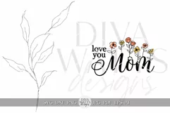 Love You Mom SVG Mother's Day Door Hanger svg Product Image 2