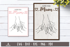 Love You Mom Hands SVG Personalized Laser cut