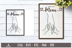 Love You Mom Kids Hands SVG Personalized Laser cut design