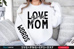 Love You Mom SVG Design, Mother's Day SVG Product Image 1