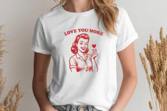 Love You More SVG | Retro Valentine PNG | Romantic Quote Art Product Image 2
