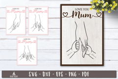 Love You Mum Hands SVG Personalized Laser cut designs