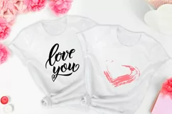 Love you valentines day quote with pink handdrawn heart. SVG Product Image 3