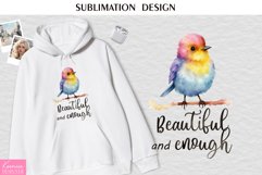 Cute Watercolor Bird|Motivational Quotes Tshirt Product Image 1
