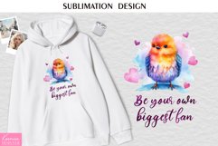 Funny Bird with Heart Tshirt|Watercolor Motivational Quotes Product Image 1