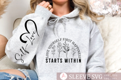 Love yourself first happiness starts within Sleeve SVG Product Image 3