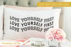 Love Yourself First SVG on cushion