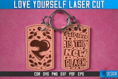 Love Yourself Keychain Laser Cut | Keychain Laser Cut Design Product Image 1