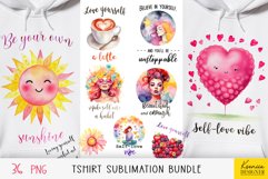 Love Yourself Sublimation| Motivational Quotes Tshirt Bundle Product Image 1