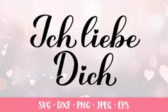 Ich liebe Dich SVG. I love you in German. Valentines Day Product Image 1