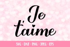 Je t’aime SVG. I love you in French. Valentines Day Product Image 1