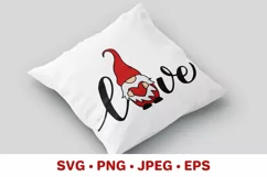 Love gnome SVG. Valentines day design. Valentine lettering Product Image 3