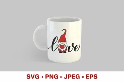 Love gnome SVG. Valentines day design. Valentine lettering Product Image 2