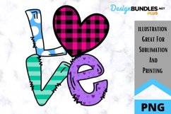Love - Colorful Patterns - Valentine Sublimation PNG Product Image 1