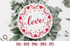 Love hand lettered round sing. Valentines Day SVG Product Image 1