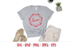 Love hand lettered round sing. Valentines Day SVG Product Image 2