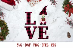 Love gnome SVG. Christmas shirt design. Holidays gift Product Image 1