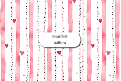 Pink Heart Stripe Seamless Pattern Cute Love Design Product Image 1