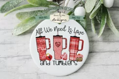 Love & Tumblers Sublimation Design | Valentine Tumblers PNG Product Image 4