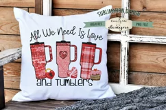 Love & Tumblers Sublimation Design | Valentine Tumblers PNG Product Image 3