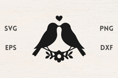 Love Birds with Flower SVG Product Image 1