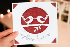 Love Birds Valentine's Day Card, Draw & Foil design Product Image 2