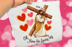Loved Before Love Valentines Day PNG, Glitter Jesus Product Image 4