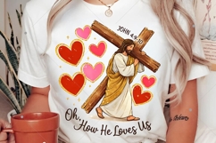 Loved Before Love Valentines Day PNG, Glitter Jesus Product Image 5