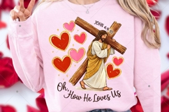 Loved Before Love Valentines Day PNG, Glitter Jesus Product Image 6