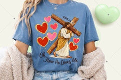 Loved Before Love Valentines Day PNG, Glitter Jesus Product Image 7