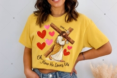 Loved Before Love Valentines Day PNG, Glitter Jesus Product Image 2