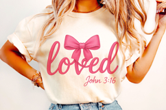 Loved Valentine's Day PNG, Be Mine, Xoxo Png, Coquette Bow Product Image 1