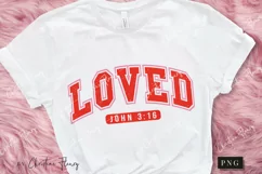 Retro Loved John 3:16 PNG | Valentine's Day PNG Product Image 2
