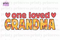 Loved Grandma png, Retro Grandma sublimation design Product Image 1