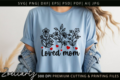 Loved Mom SVG Floral Christian Mama SVG Mothers Day T-shirt Product Image 2