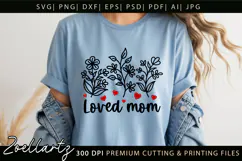 Loved Mom SVG Floral Christian Mama SVG Mothers Day T-shirt Product Image 2