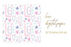 Valentines Day Digital Paper. Love Digital Paper. Product Image 1
