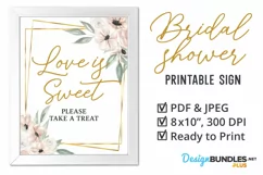 Love Is Sweet, Floral Bridal Shower, Fun Bridal Sign,BSS-PLU Product Image 1