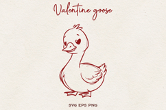 Valentine Goose SVG | Cute Love Goose Line Art BUNDLE Product Image 2