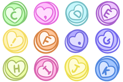 Lovely Hearts Font Valentines Letters Retro Sweets PNG SVG Product Image 2